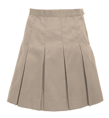 ESA-Girls khaki skirt (Longer length pleat skirt)